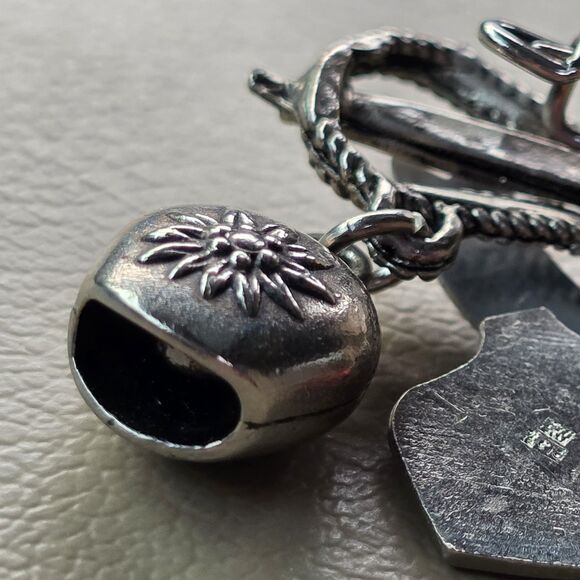 Switzerland Hat Lapel Pin  3 Charms Bell First Aid - Picture 5 of 12